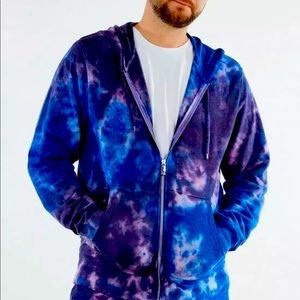 True Religion mens tie-dye zip hoodie new w/ tags